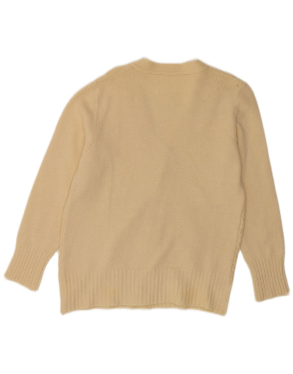Vintage Womens Cardigan Sweater UK 10 Small Beige