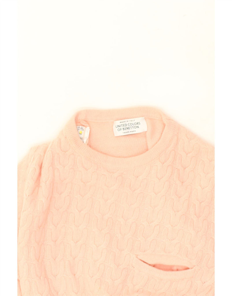 BENETTON Womens Crew Neck Jumper Sweater UK 10 Small Pink Wool | Vintage Benetton | Thrift | Second-Hand Benetton | Used Clothing | Messina Hembry 