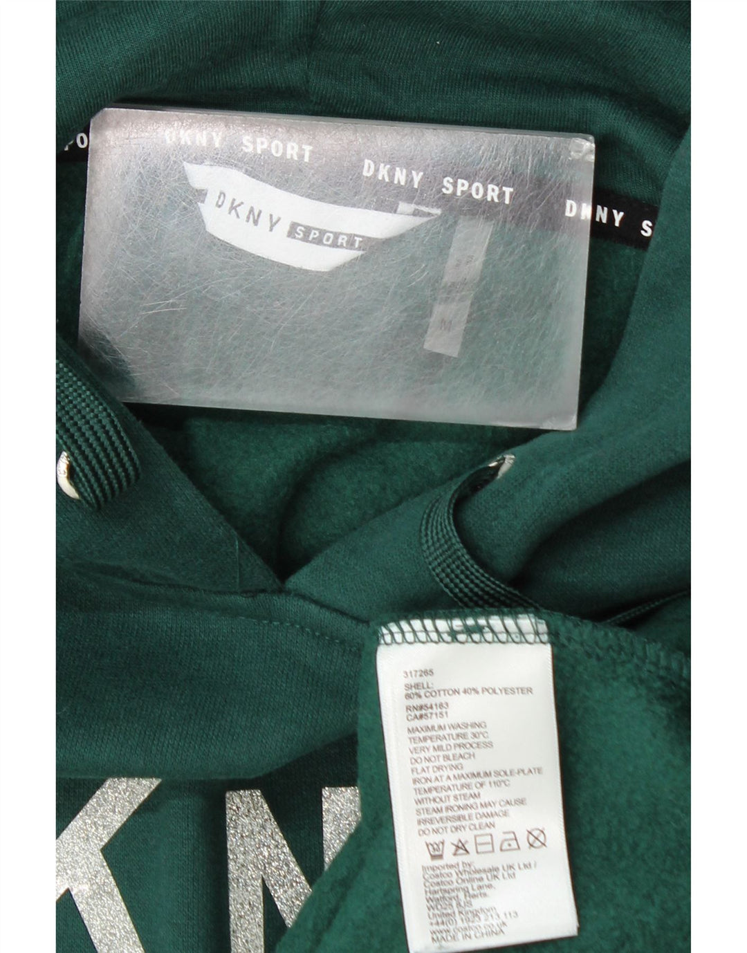 Dkny Mens Graphic Hoodie Jumper Medium Green Cotton