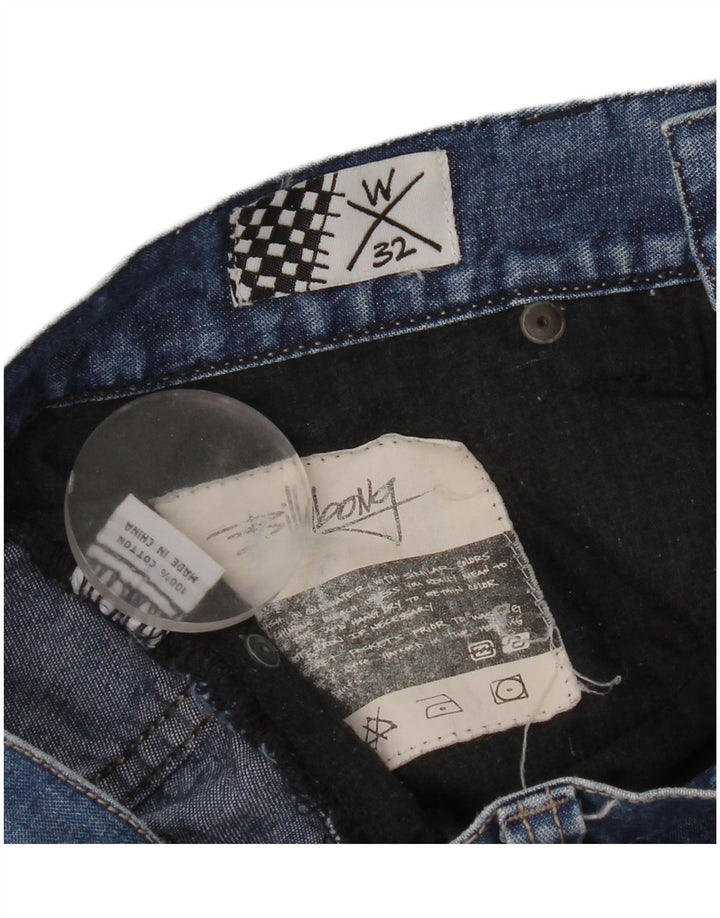 Billabong Womens Graphic Denim Shorts W32 Large Blue Cotton