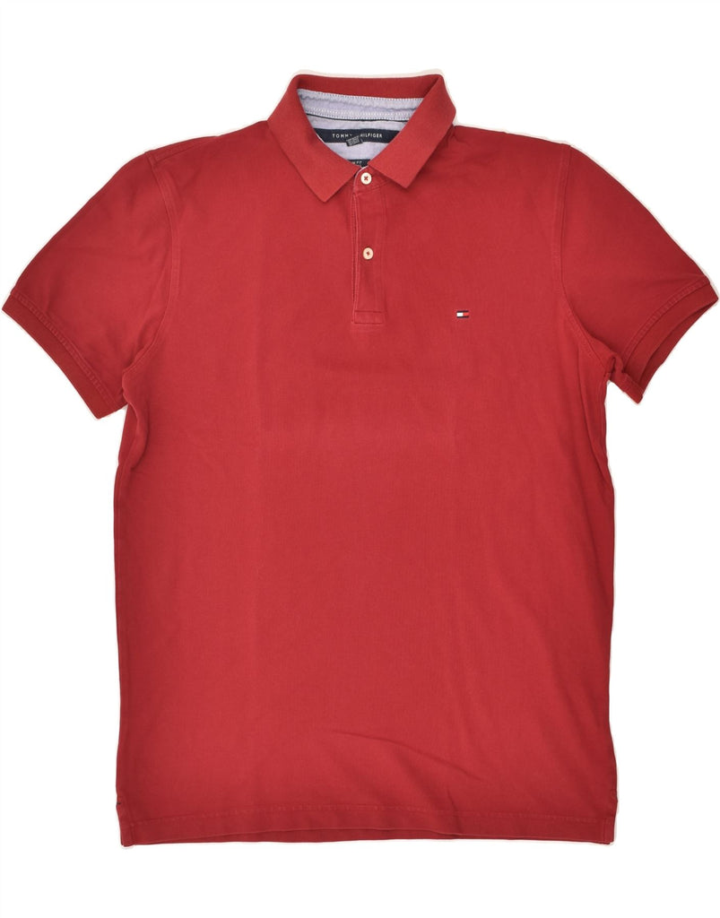 TOMMY HILFIGER Mens Slim Fit Polo Shirt Large Red Cotton | Vintage Tommy Hilfiger | Thrift | Second-Hand Tommy Hilfiger | Used Clothing | Messina Hembry 