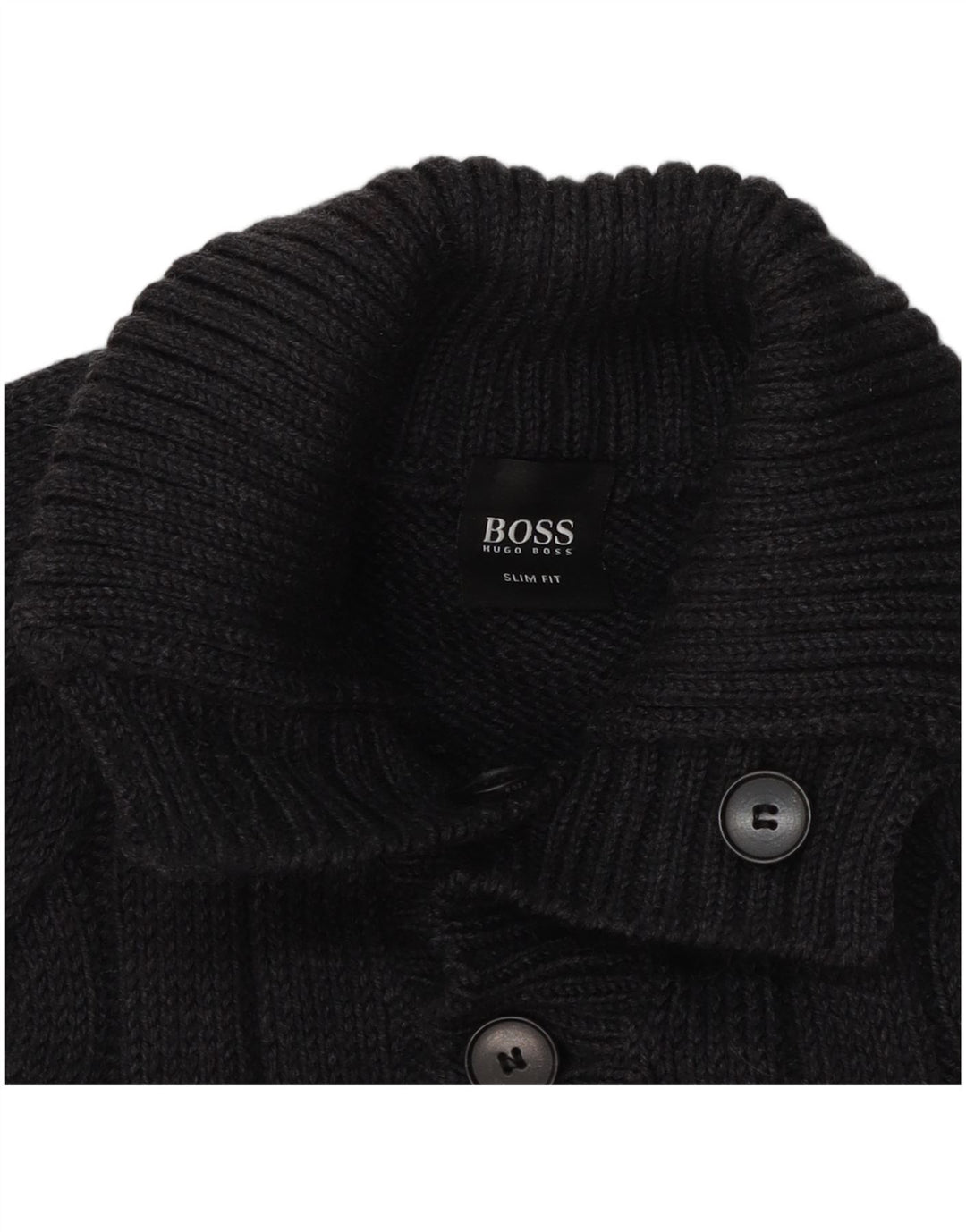 Hugo Boss Mens Slim Fit Button Neck Jumper Sweater XL Grey
