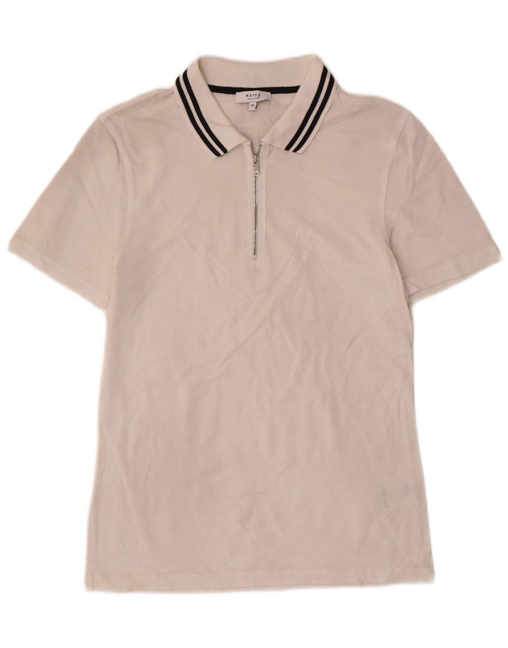 Reiss Mens Polo Shirt XS White Cotton