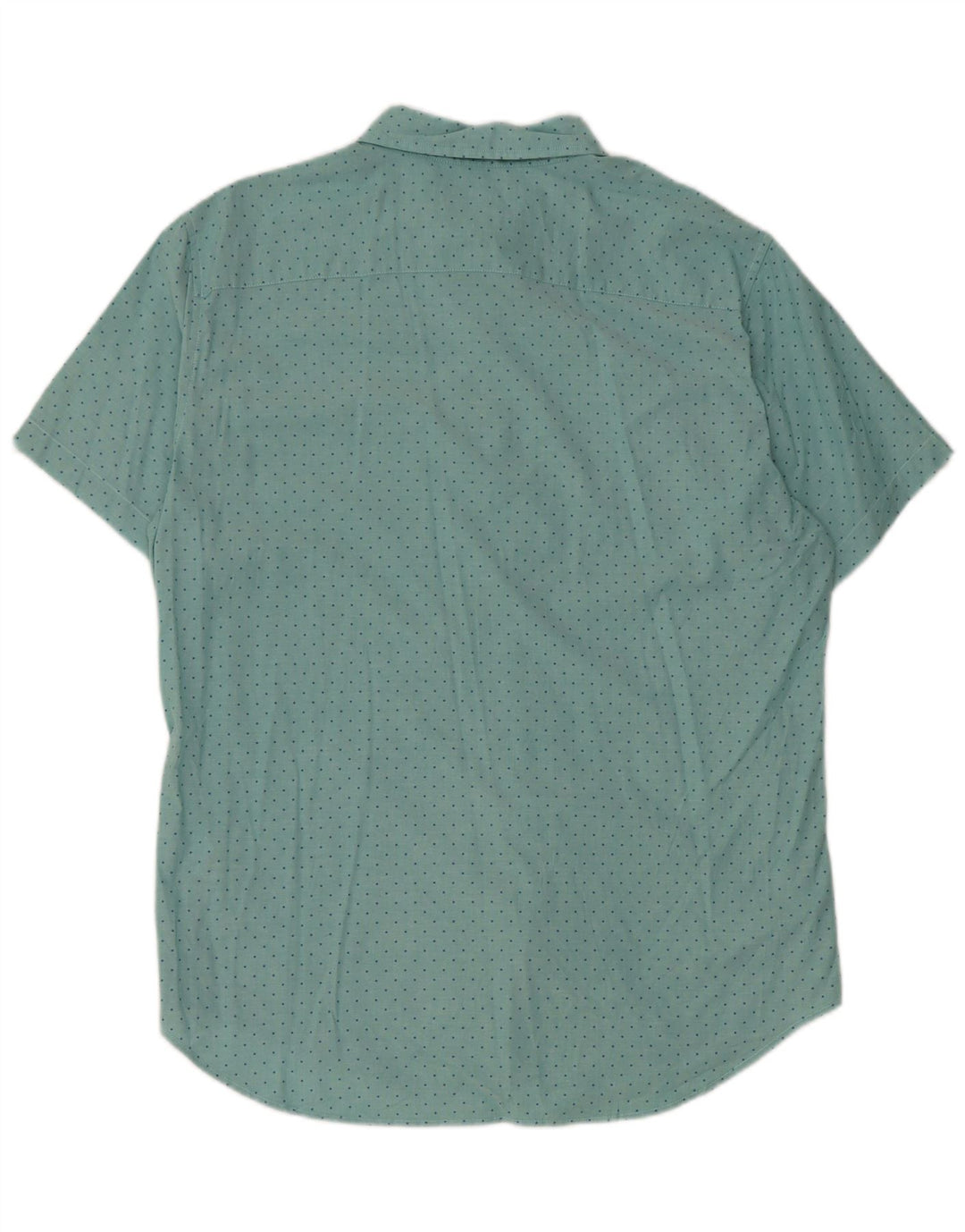 BONOBOS Mens Short Sleeve Slim Fit Shirt Large Blue Polka Dot Cotton