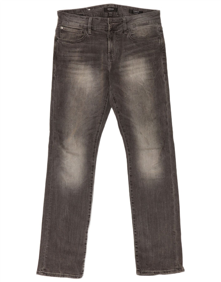 Guess Mens Angels Slim Jeans W30 L32 Grey Cotton