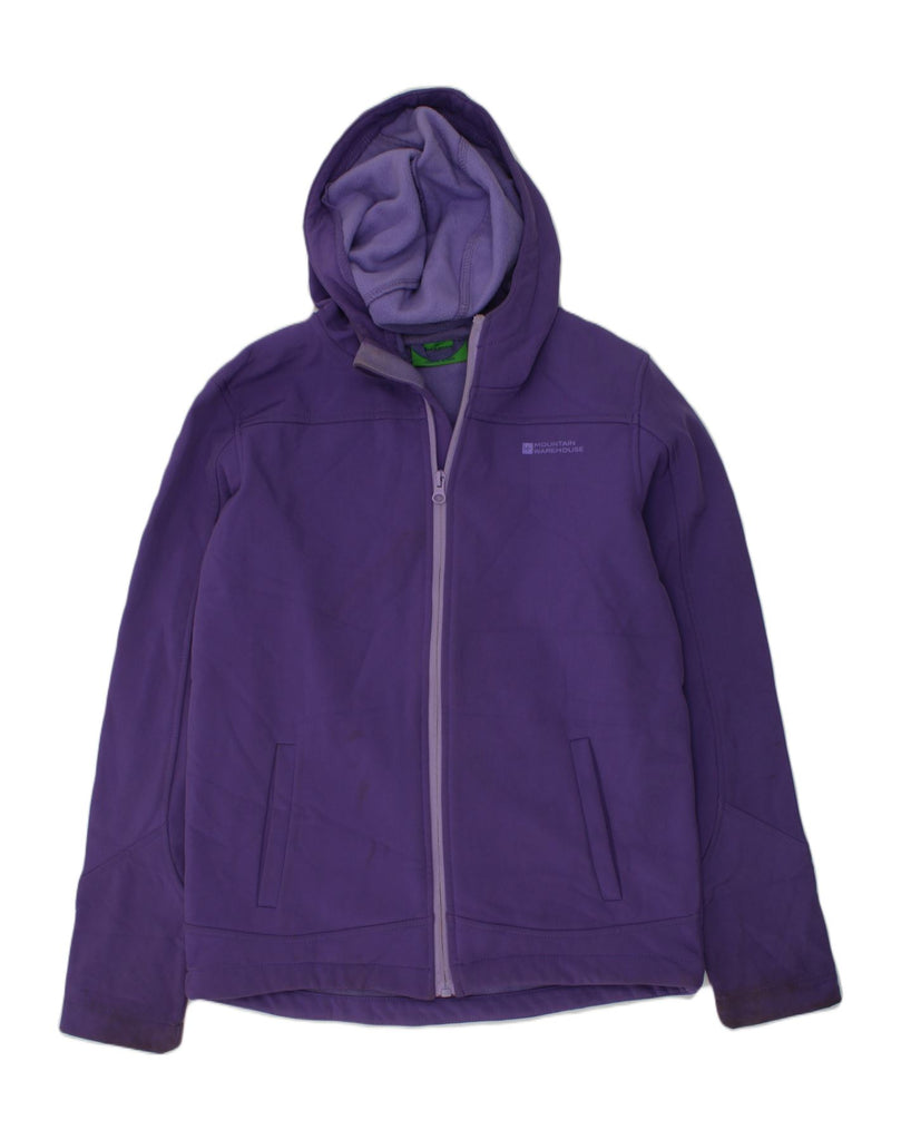 MOUNTAIN WAREHOUSE Girls Hooded Tracksuit Top Jacket 11-12 Years Purple | Vintage Mountain Warehouse | Thrift | Second-Hand Mountain Warehouse | Used Clothing | Messina Hembry 