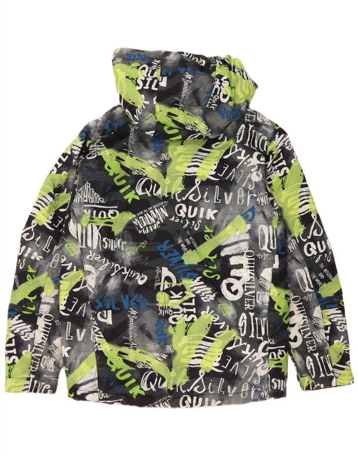 Quiksilver Boys Graphic Hooded Rain Jacket 13-14 Years XL Multicoloured