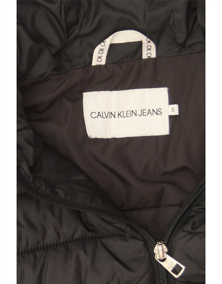 Calvin Klein Jeans Womens Hooded Oversized Padded Jacket UK 10 Small Black
