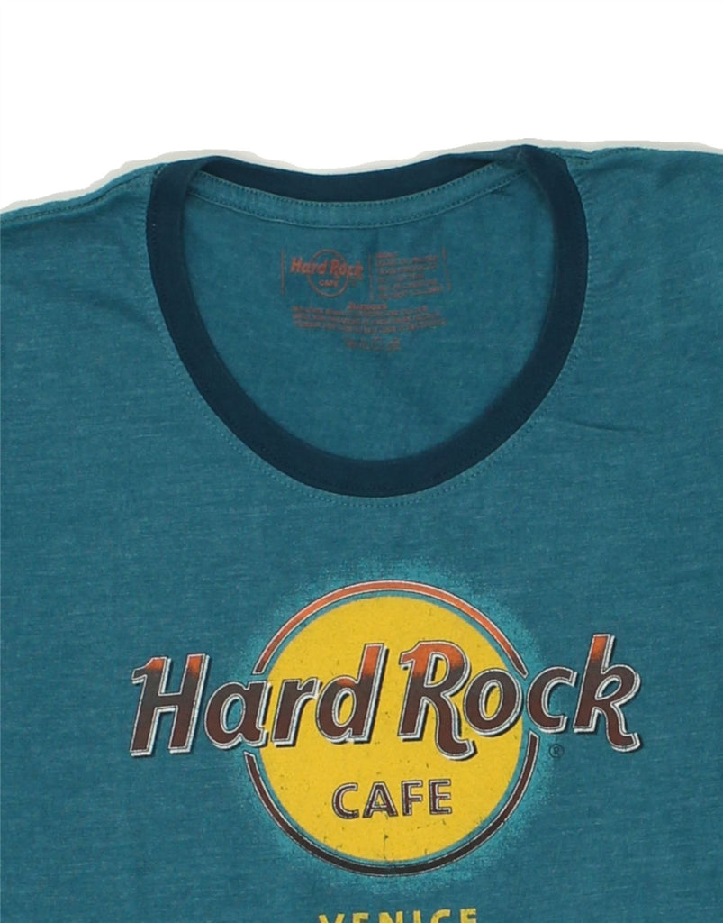 HARD ROCK CAFE Womens Venice Graphic T-Shirt Top UK 10 Small Blue Cotton | Vintage Hard Rock Cafe | Thrift | Second-Hand Hard Rock Cafe | Used Clothing | Messina Hembry 