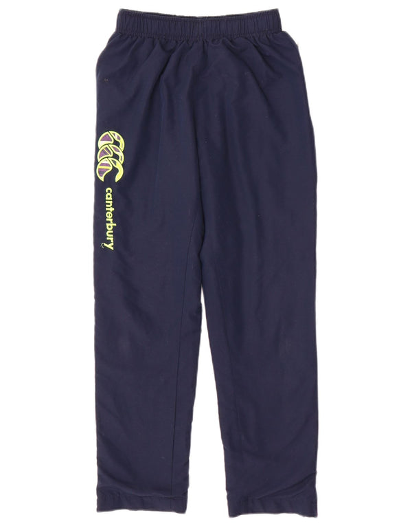 CANTERBURY Boys Uglies Graphic Tracksuit Trousers 9-10 Years Navy Blue