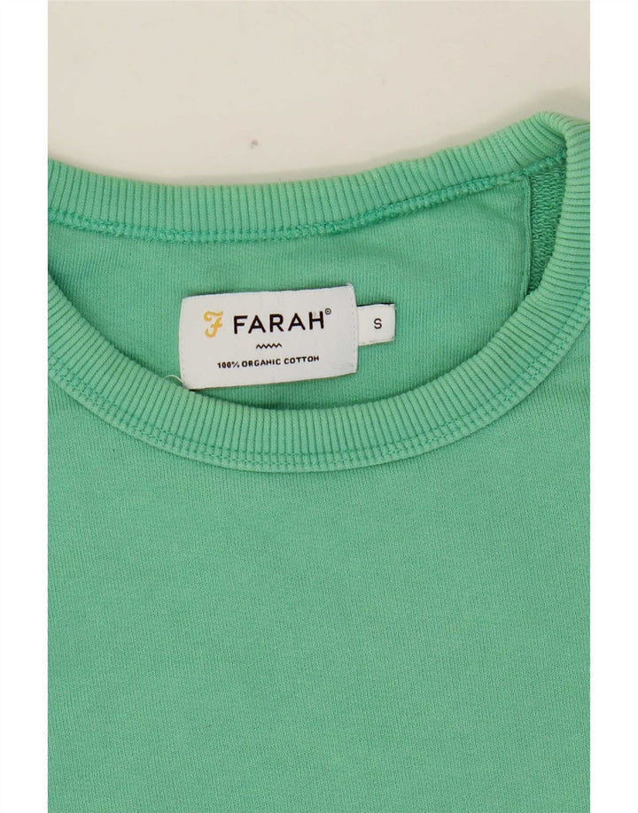 Farah Mens Sweatshirt Jumper Small Green Cotton