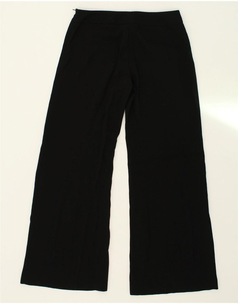 WALLIS Womens Wide Leg Suit Trousers UK 12 Medium W30 L30 Black Polyester | Vintage Wallis | Thrift | Second-Hand Wallis | Used Clothing | Messina Hembry 