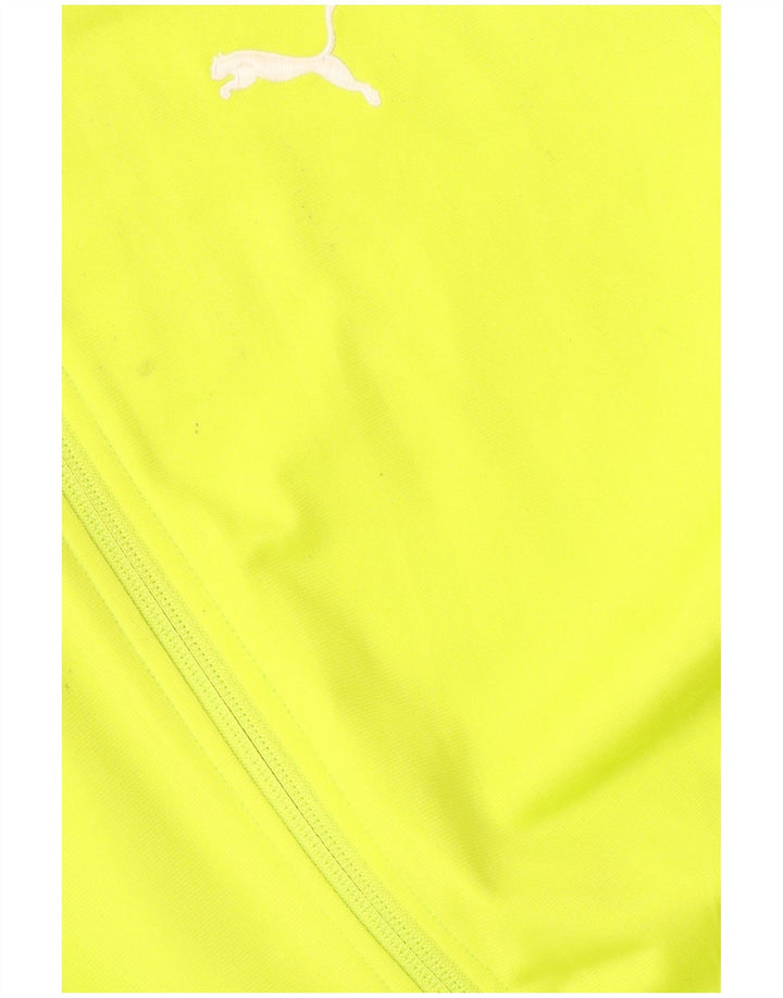 PUMA Boys Tracksuit Top Jacket 15-16 Years Green Colourblock Polyester