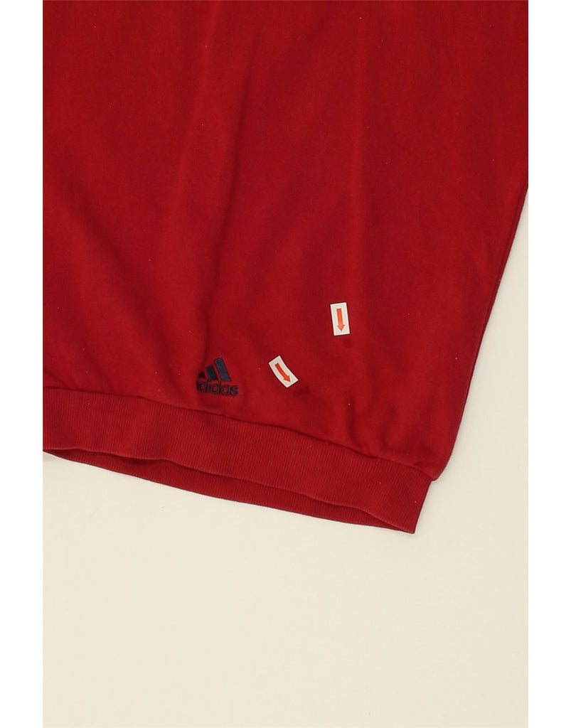 ADIDAS Boys Graphic Sweatshirt Jumper 2-3 Years Red Colourblock Cotton | Vintage Adidas | Thrift | Second-Hand Adidas | Used Clothing | Messina Hembry 