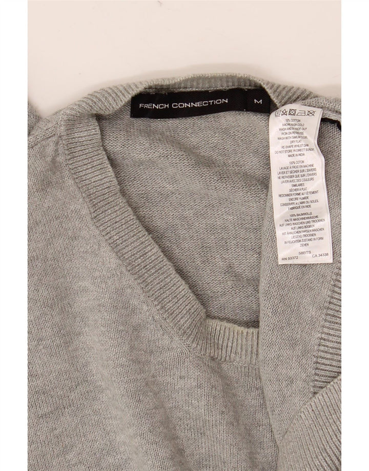 FRENCH CONNECTION Mens Crew Neck Jumper Sweater Medium Grey Cotton