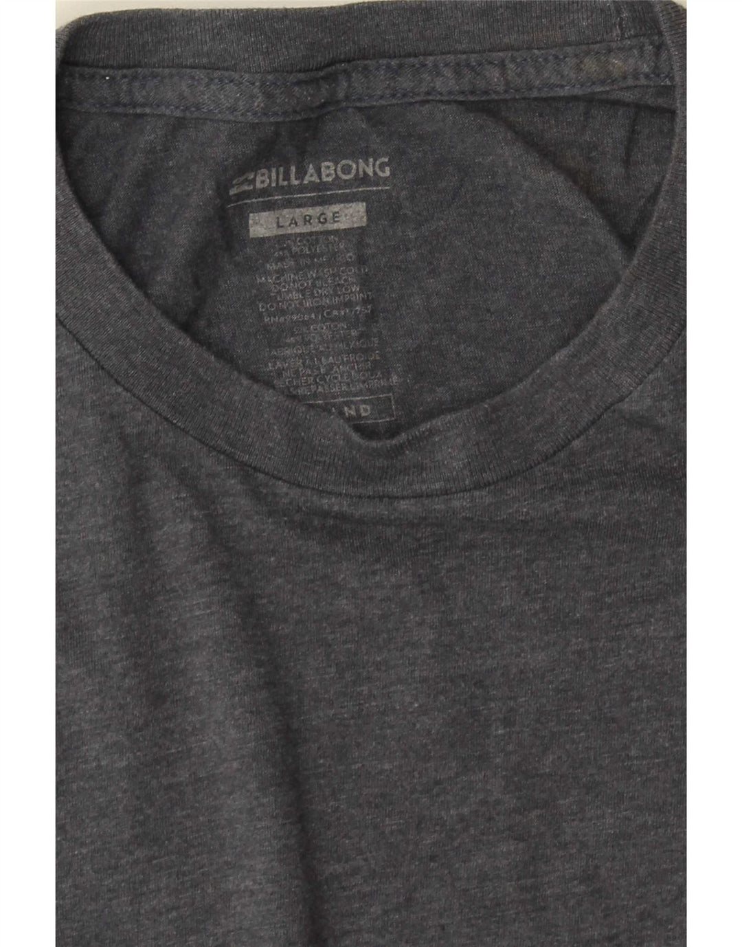 Billabong Mens Graphic T-Shirt Top Large Grey Flecked Cotton