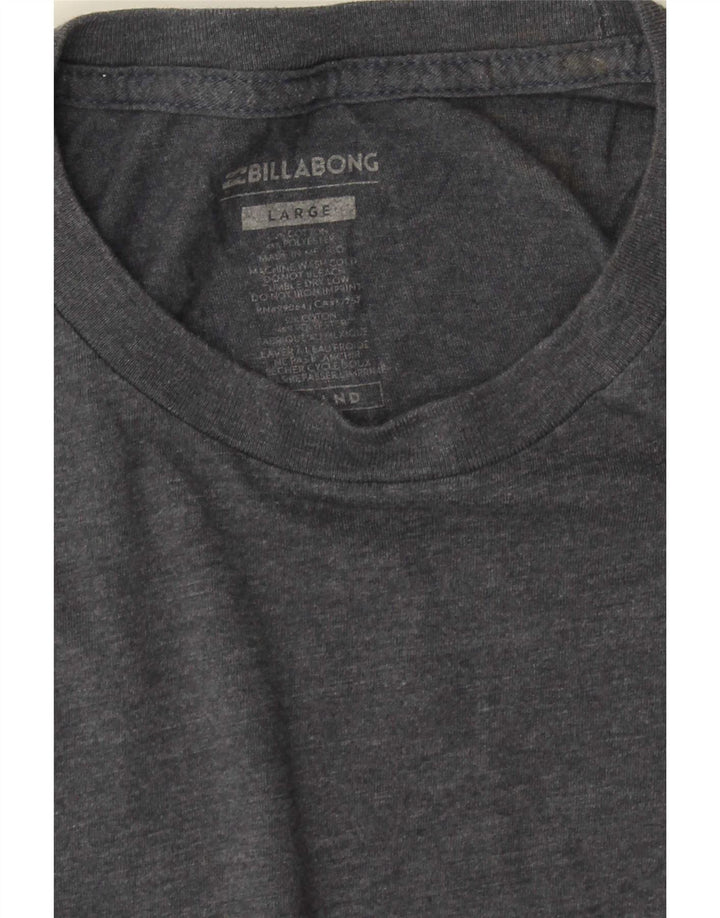 Billabong Mens Graphic T-Shirt Top Large Grey Flecked Cotton
