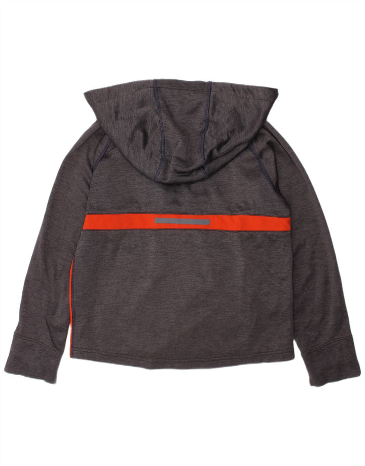 Russell Athletic Girls Zip Hoodie Sweater 7-8 Years Medium Grey Polyester