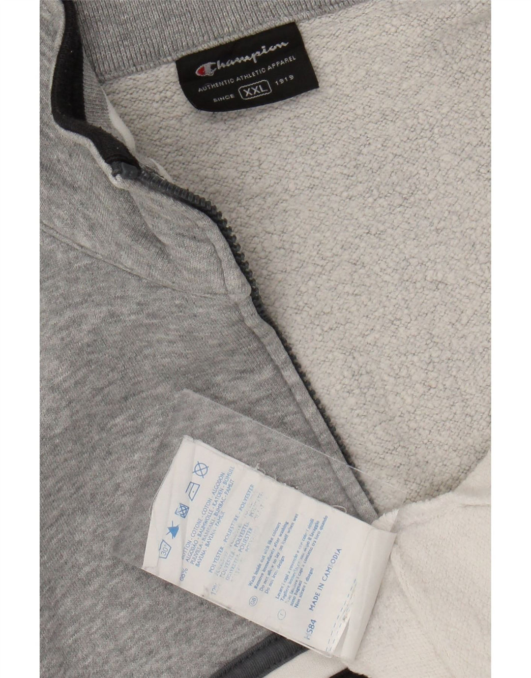 CHAMPION Mens Tracksuit Top Jacket 2XL White Colourblock Cotton