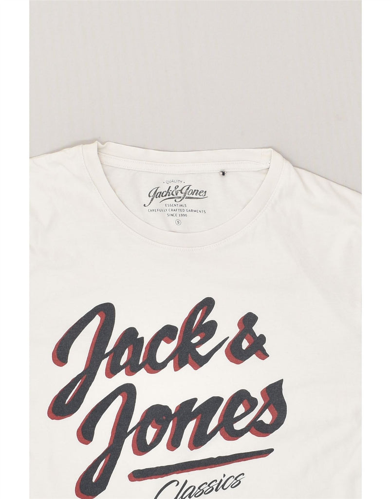 JACK & JONES Mens Graphic T-Shirt Top Small White Cotton | Vintage Jack & Jones | Thrift | Second-Hand Jack & Jones | Used Clothing | Messina Hembry 