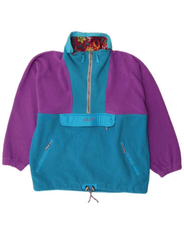 Bailo Mens Zip Neck Fleece Jumper IT 54 XL Purple Colourblock Polyester