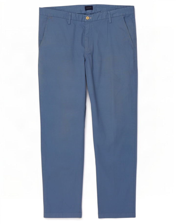 Gant Mens Slim Chino Trousers W38 L32 Blue