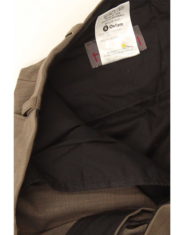 Marks & Spencer Mens Straight Chino Trousers W34 L31 Grey Polyester