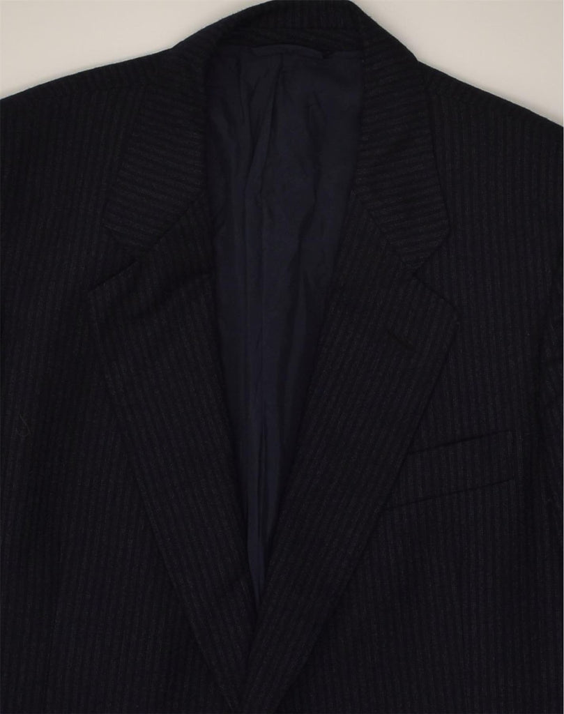 VINTAGE Mens 2 Button Blazer Jacket UK 38 Medium Navy Blue Pinstripe | Vintage Vintage | Thrift | Second-Hand Vintage | Used Clothing | Messina Hembry 