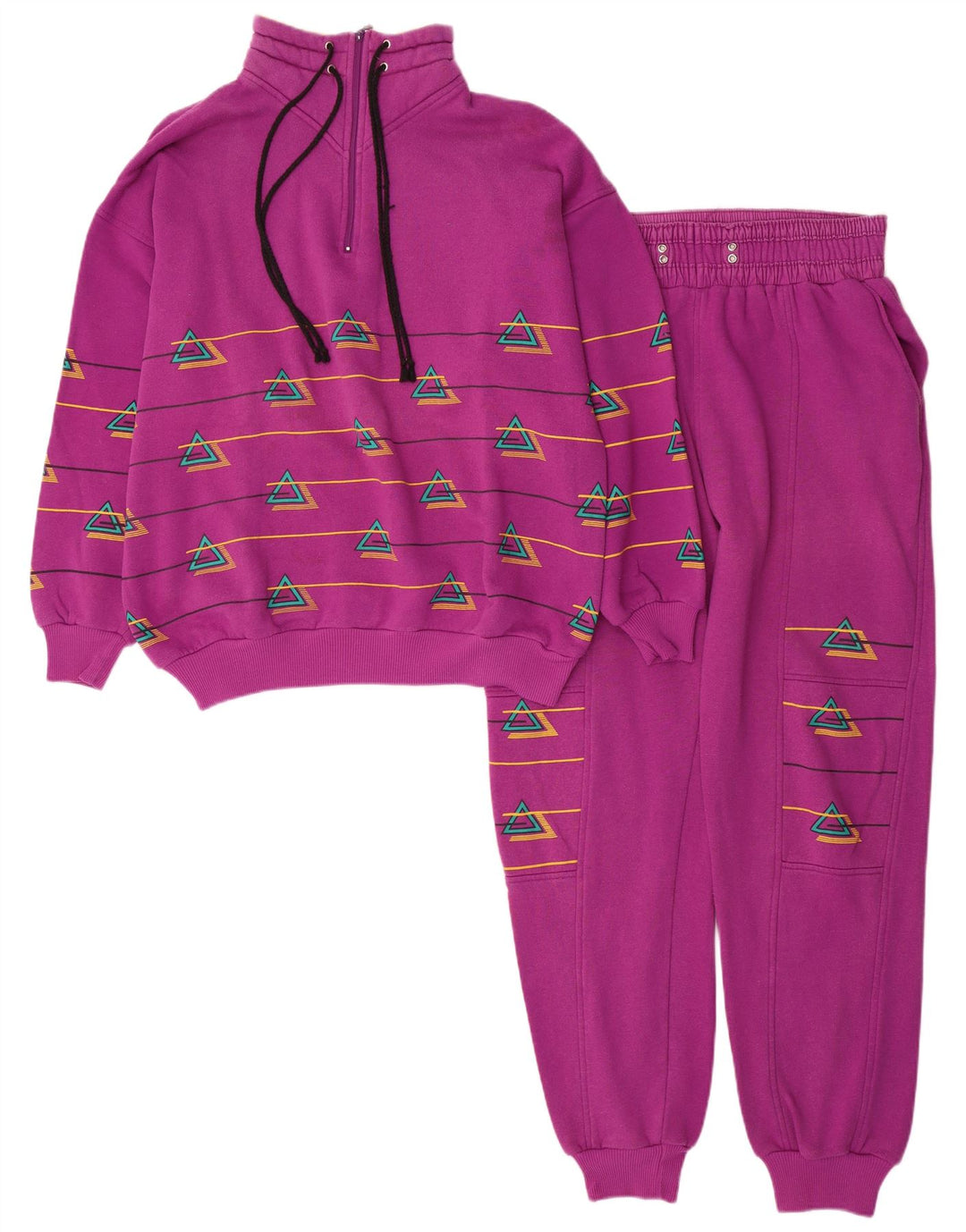 Rodeo Womens Graphic Full Tracksuit EU 40 Medium Pink Geometric Retro