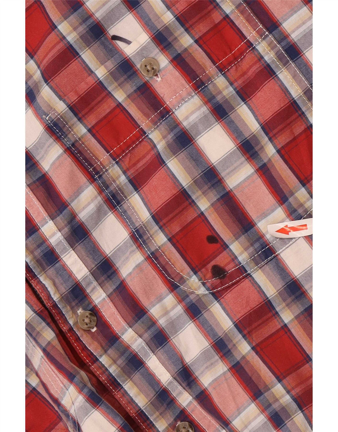 Wrangler Mens Short Sleeve Shirt XL Red Check Cotton