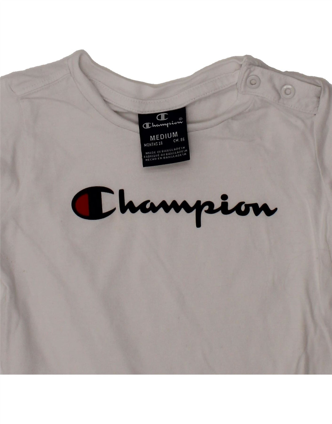 CHAMPION Baby Boys Graphic T-Shirt Top 12-18 Months Medium White Vintage Champion and Second-Hand Champion from Messina Hembry 
