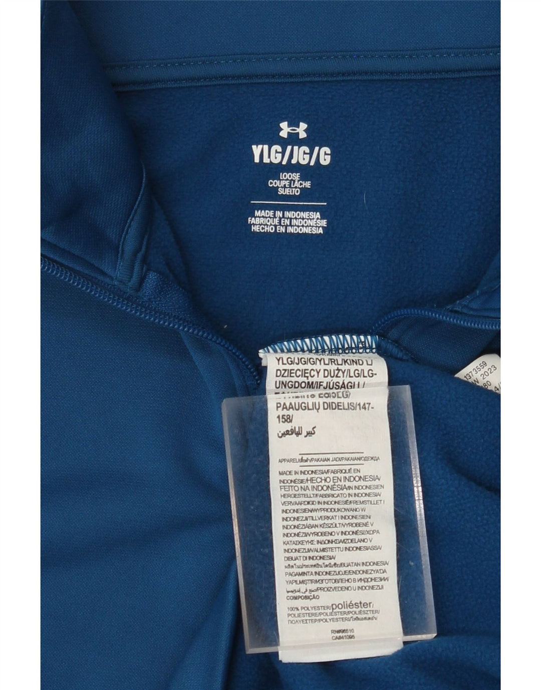 UNDER ARMOUR Boys Zip Neck Sweatshirt Jumper 11-12 Years Large Blue