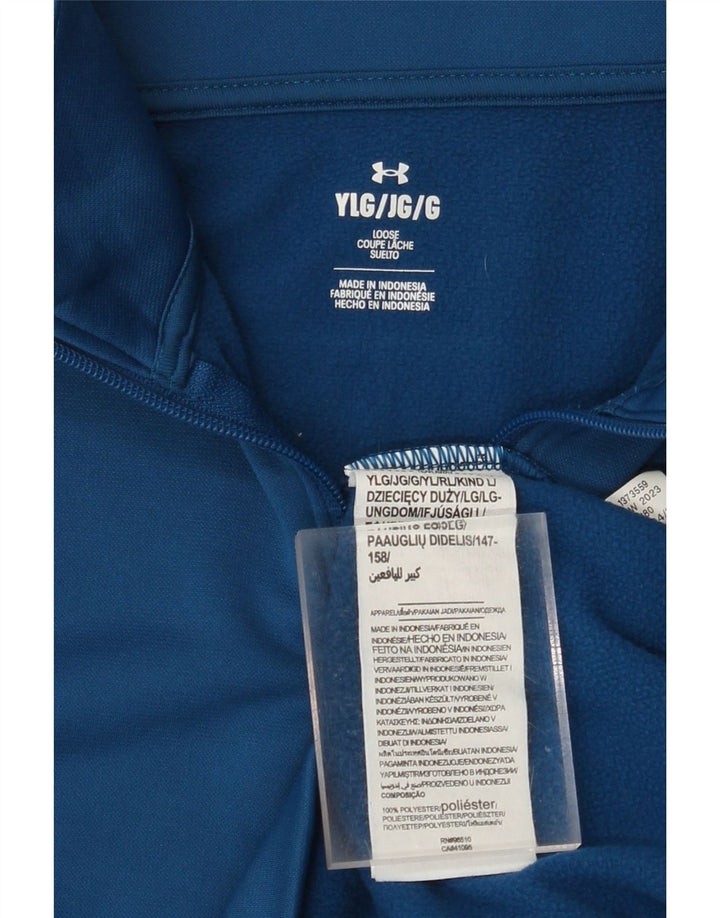 UNDER ARMOUR Boys Zip Neck Sweatshirt Jumper 11-12 Years Large Blue