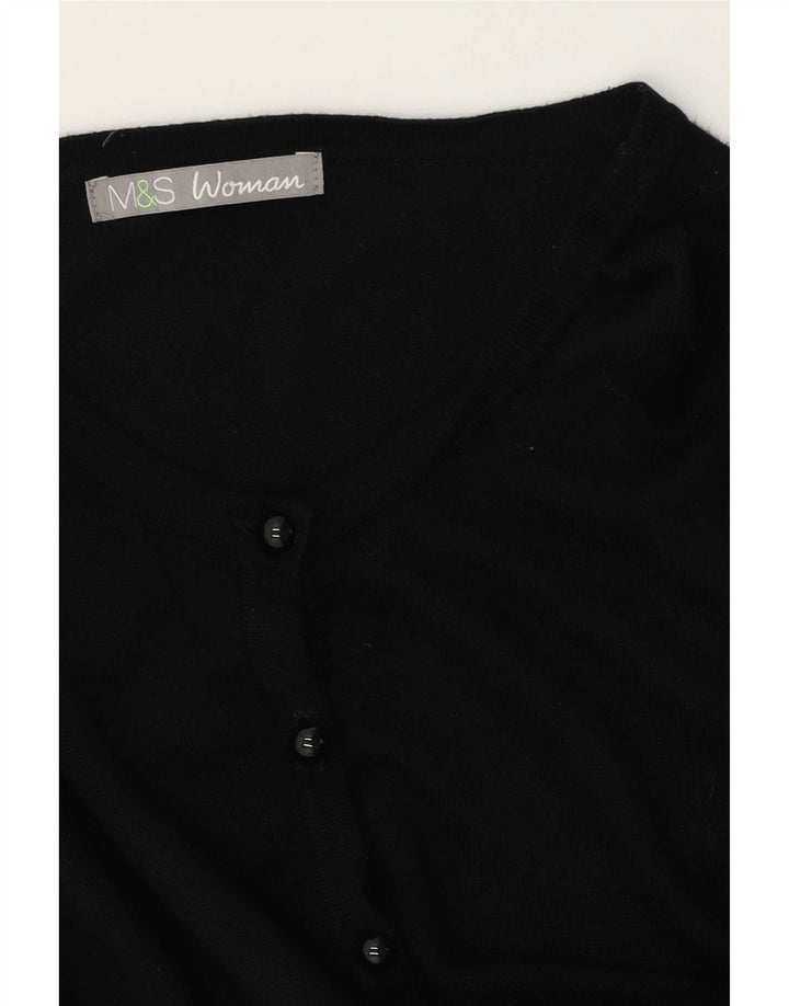 Marks & Spencer Womens Cardigan Sweater UK 16 Large Black