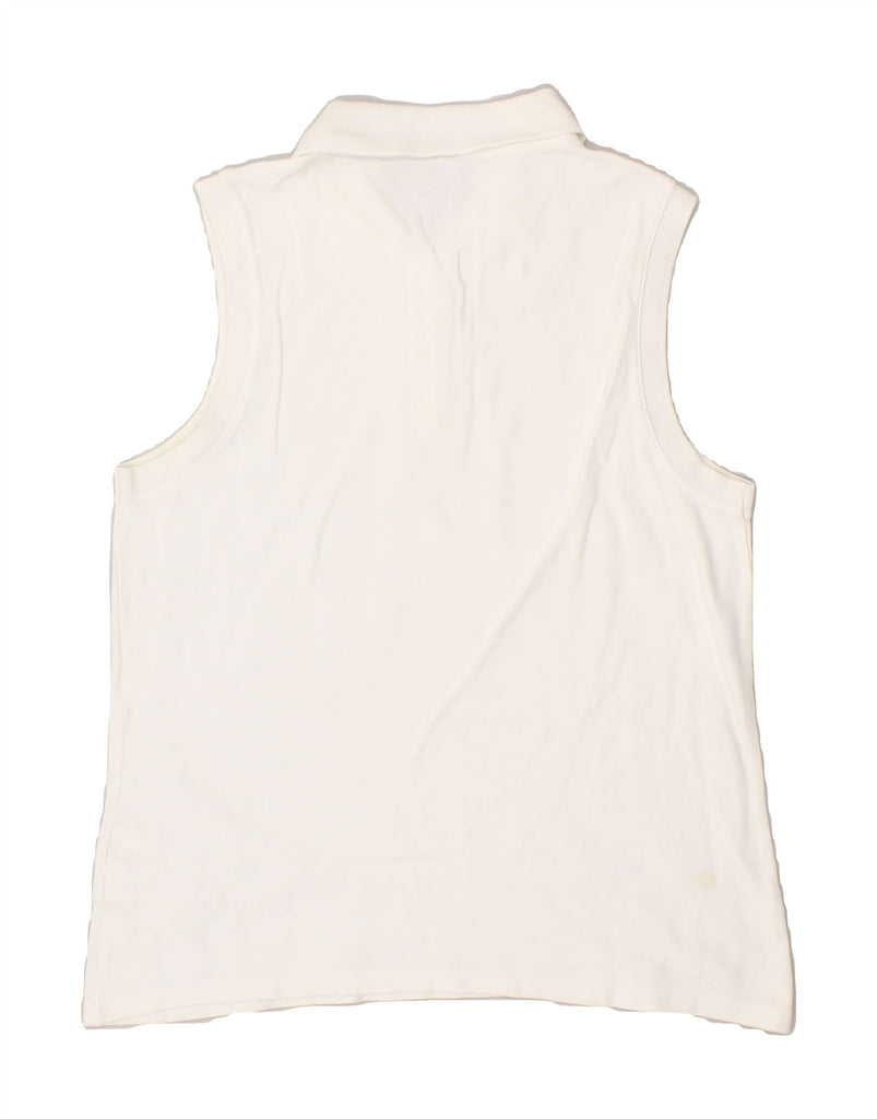 FILA Womens Sleeveless Polo Shirt IT 44 Medium White Cotton | Vintage Fila | Thrift | Second-Hand Fila | Used Clothing | Messina Hembry 