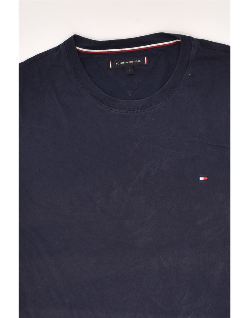 TOMMY HILFIGER Mens T-Shirt Top Large Navy Blue | Vintage Tommy Hilfiger | Thrift | Second-Hand Tommy Hilfiger | Used Clothing | Messina Hembry 