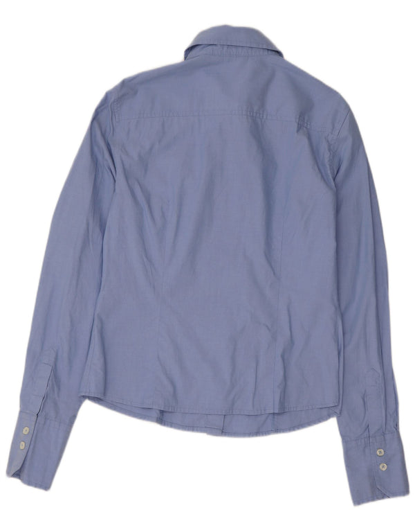 Benetton Womens Shirt UK 10 Small Blue Cotton