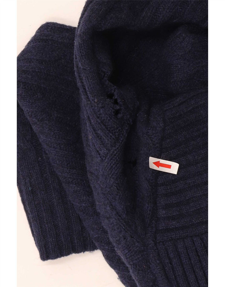 G-Star Mens Shawl Neck Jumper Sweater Medium Navy Blue Wool