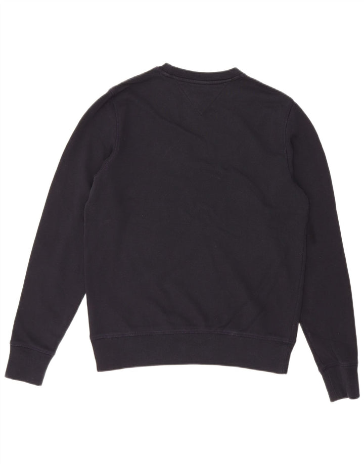 TOMMY HILFIGER Mens Graphic Sweatshirt Jumper Small Navy Blue Cotton