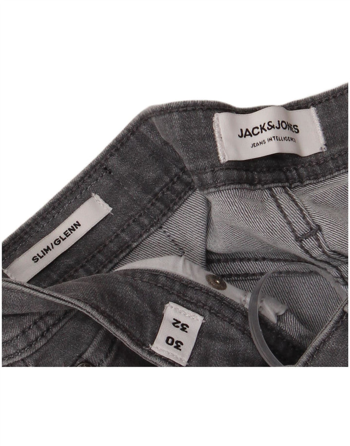 JACK & JONES Mens GLENN Slim Jeans W30 L32 Grey Cotton