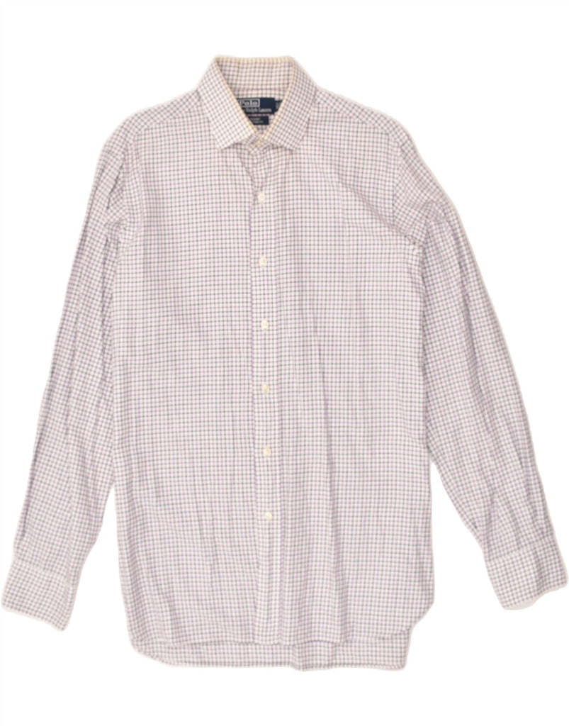 POLO RALPH LAUREN Mens Regent Custom Fit Shirt Size 16 Large White Check | Vintage Polo Ralph Lauren | Thrift | Second-Hand Polo Ralph Lauren | Used Clothing | Messina Hembry 