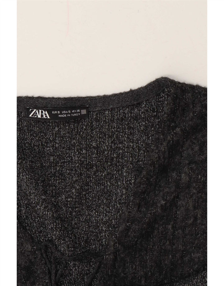 Zara Womens Oversized Top Long Sleeve UK 10 Small Grey