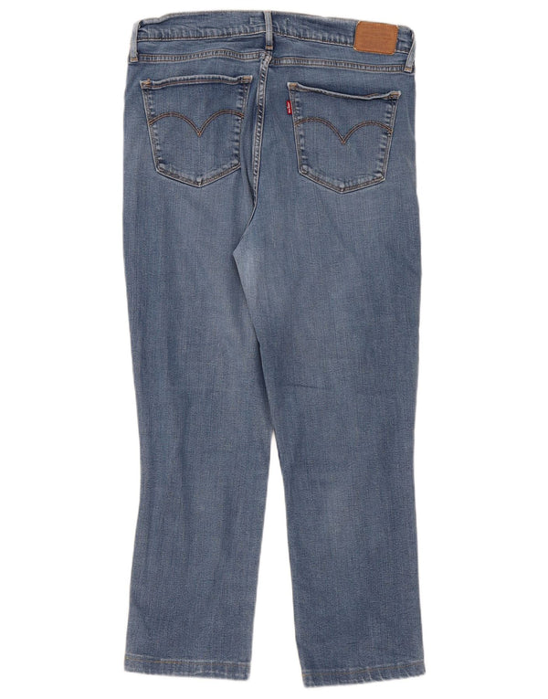 Levi's Womens 724 High Rise Straight Jeans W32 L25 Blue Lyocell