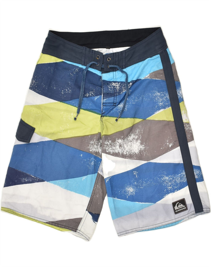 QUIKSILVER Boys Swimming Shorts 13-14 Years Multicoloured Colourblock Vintage Quiksilver and Second-Hand Quiksilver from Messina Hembry 