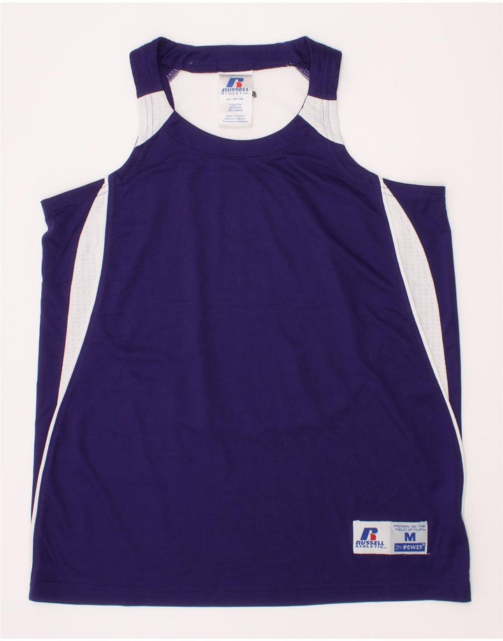 RUSSELL ATHLETIC Boys Dri-Power Vest Top 10-11 Years Medium Purple