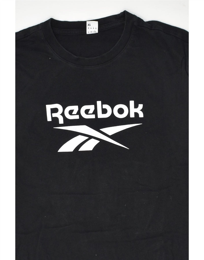 REEBOK Mens Graphic T-Shirt Top XL Black Cotton | Vintage Reebok | Thrift | Second-Hand Reebok | Used Clothing | Messina Hembry 