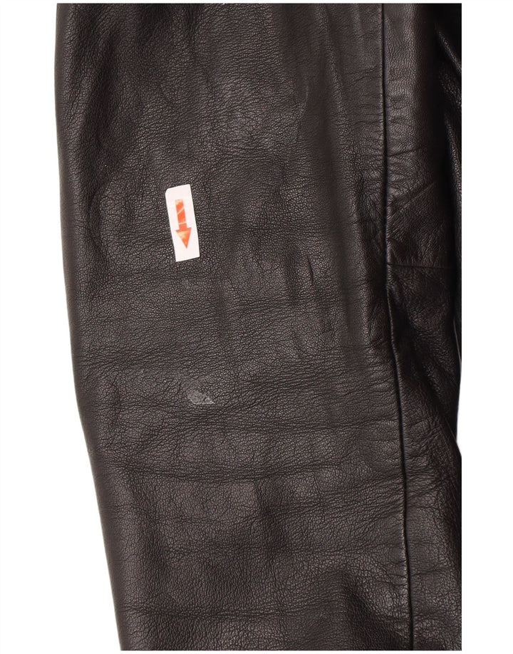 Vintage Womens Leather Jacket UK 12 Medium Black Leather