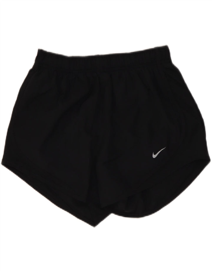 NIKE Womens Dri Fit Sport Shorts UK 10 Small Black Polyester