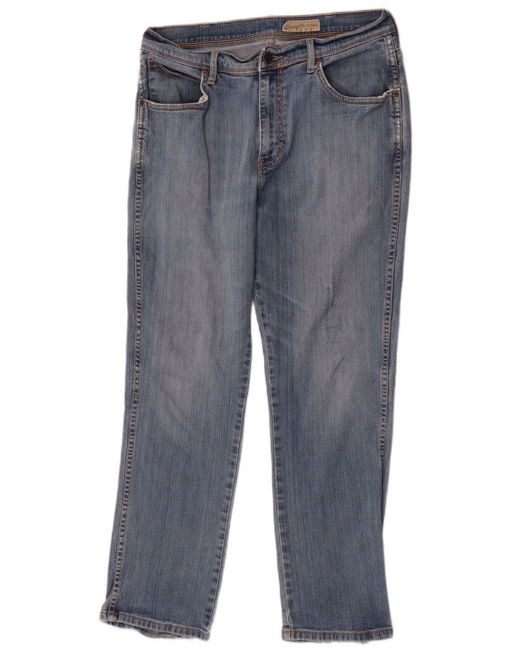 Wrangler Mens Texas Stretch Straight Jeans W36 L30 Blue Cotton