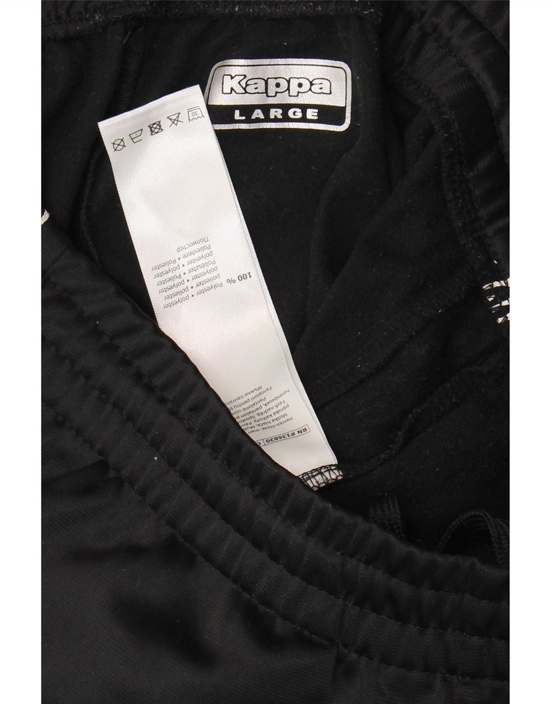 Kappa Mens Graphic Tracksuit Trousers Joggers Large Black Polyester